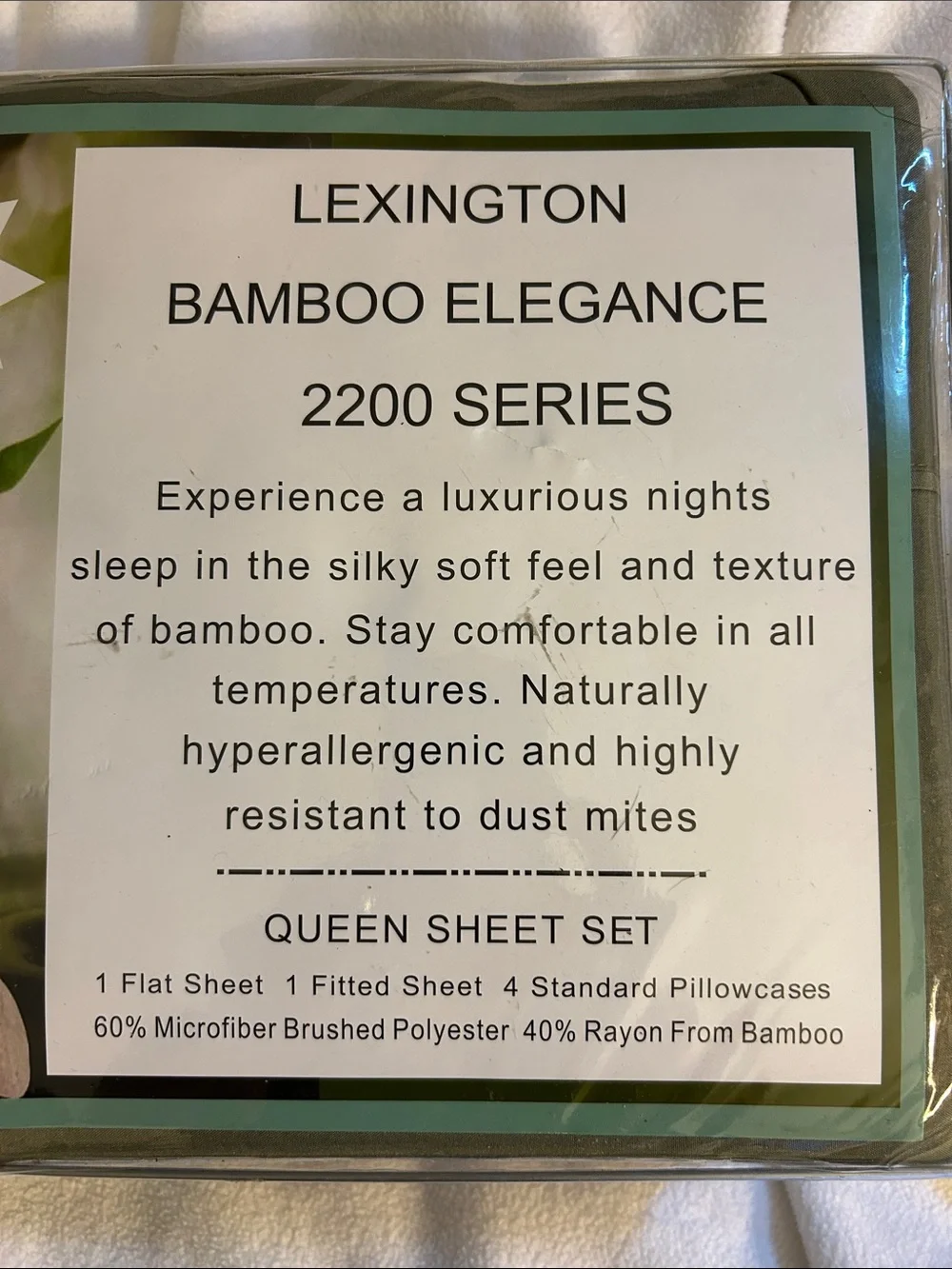 Lexington Bamboo Elegance Queen Sheet Set - Olive Green